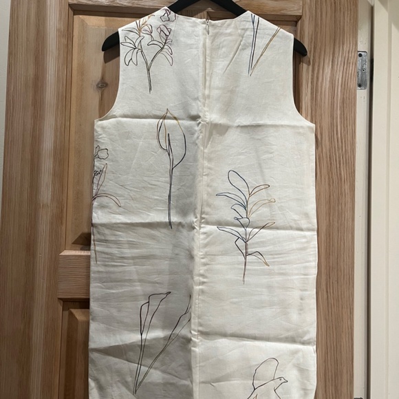 NWOT Theory Linen Nature Print Shift Dress - Picture 2 of 5